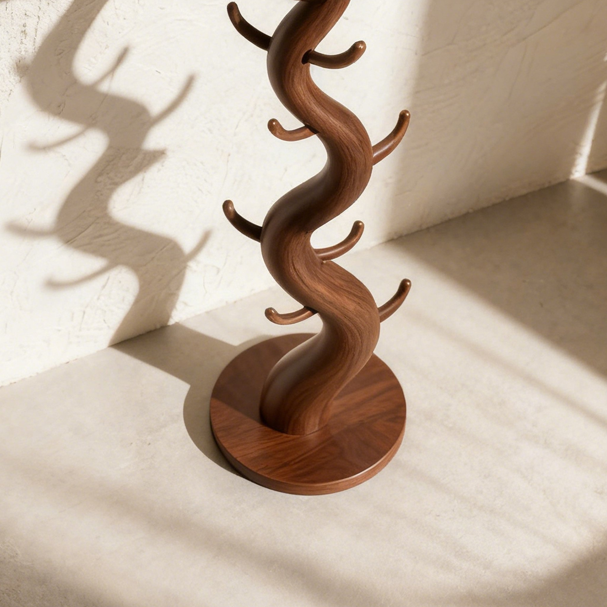  ที่แขวนเสื้อผ้ารูปทรงต้นไม้ไม้ธรรมชาติ