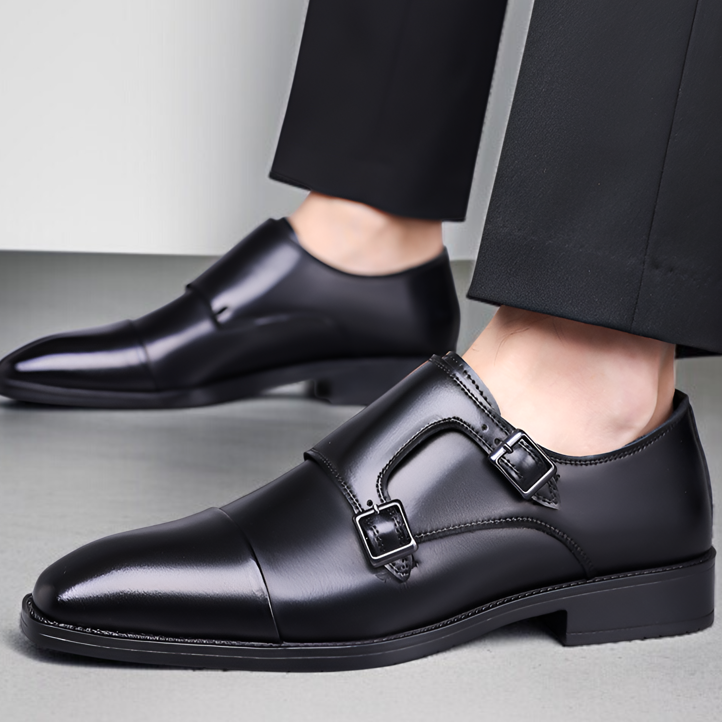 メンズビジネスシューズ 牛津紳士靴 フォーマル三接頭レザーシューズ