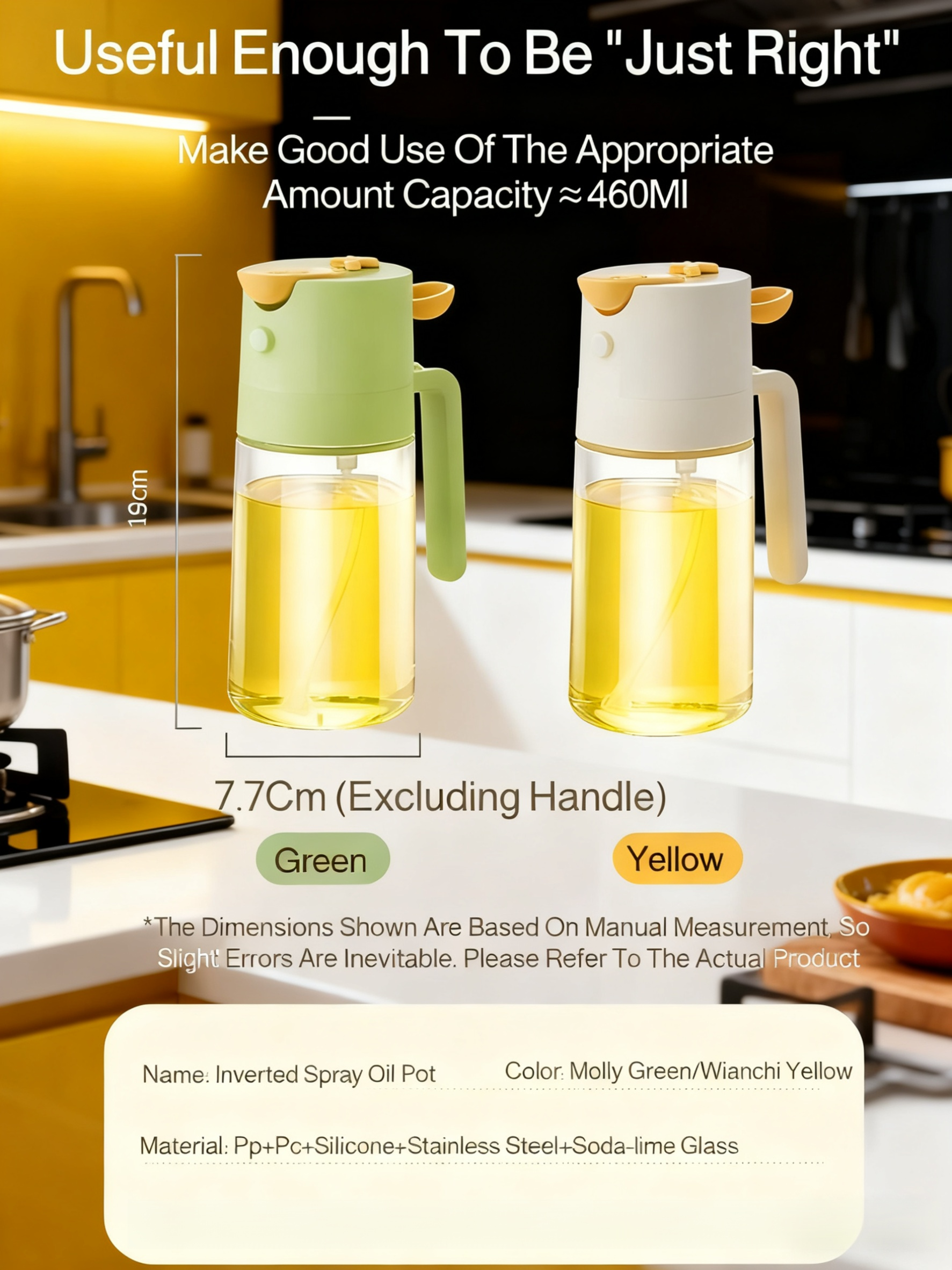 Leak-proof kitchen oil dispenser for healthy cooking