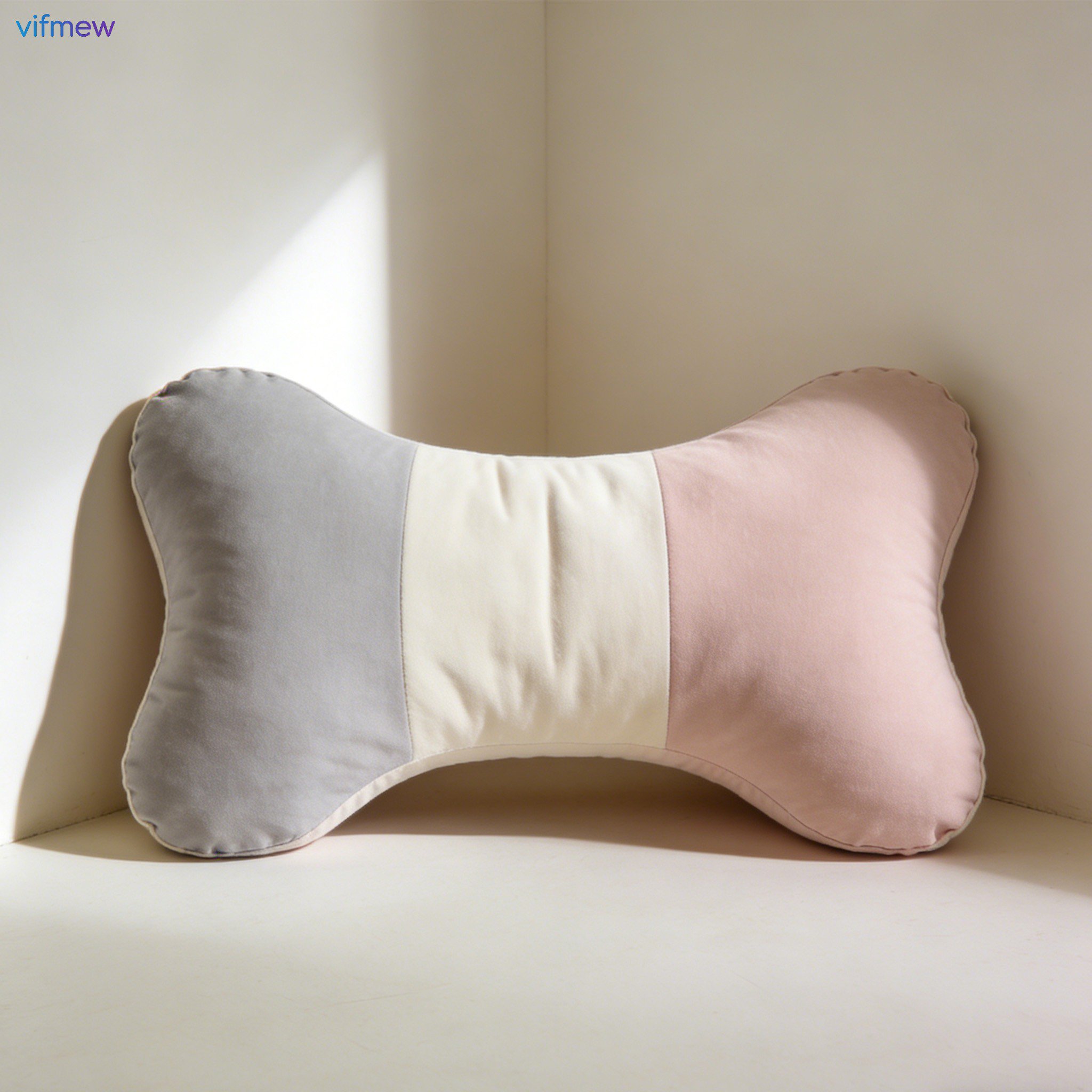 3色パッチワークカーブ枕