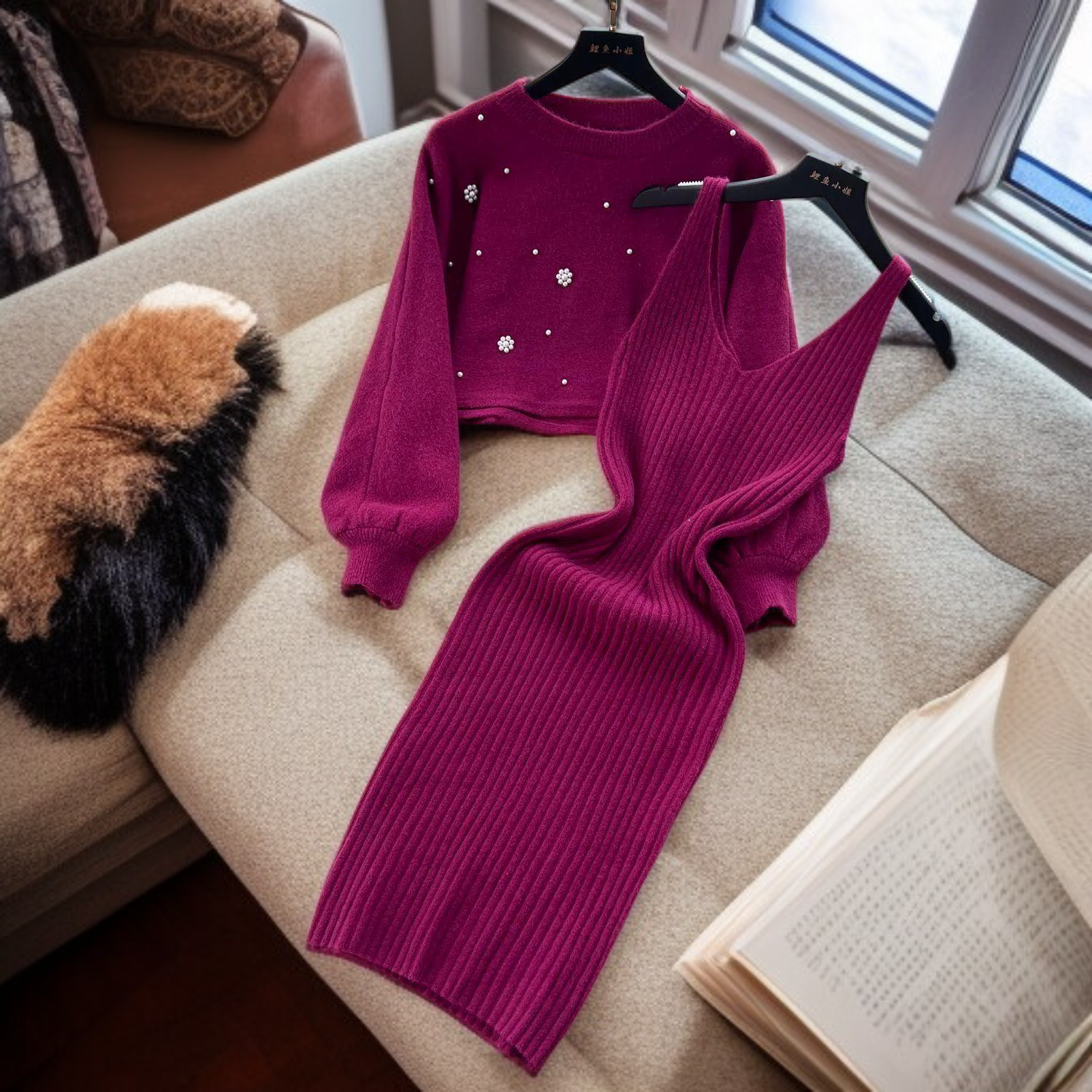 秋冬針織毛衣裙