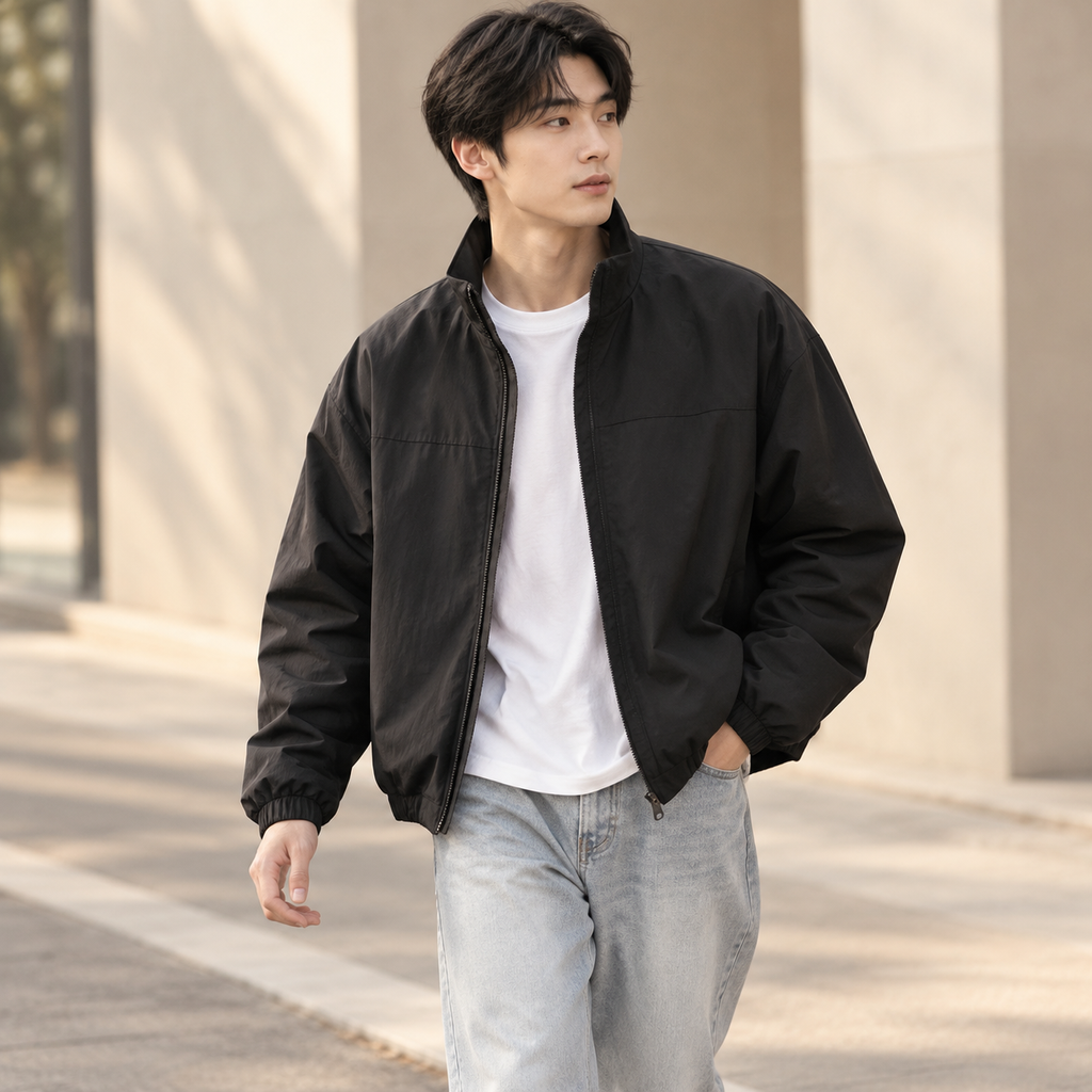 가을 남자 루즈핏 캐주얼 숏 워크 자켓