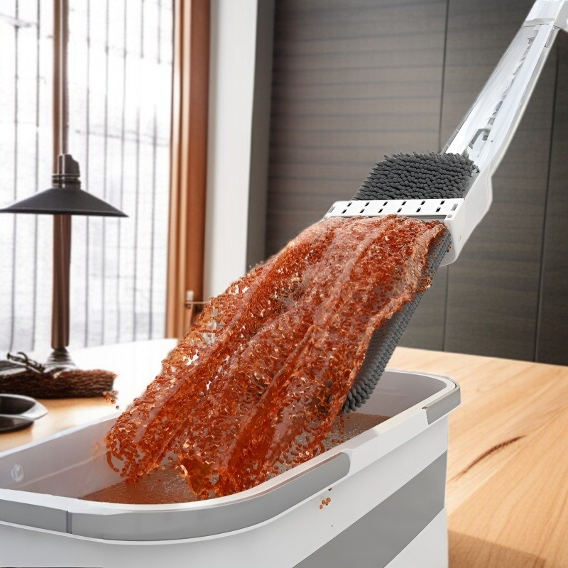 가정용 플랫 밀대 건습 겸용 원터치 셰닐 리필 손세탁 우드 플로어 밀대