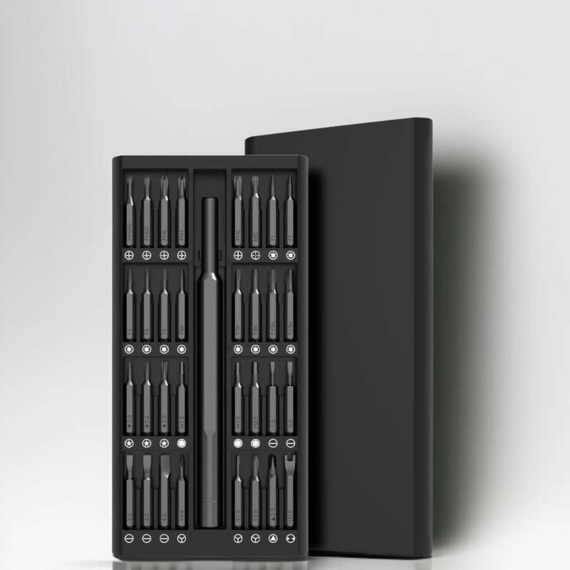 Kompaktes Multifunktions-Schraubendreher-Set mit magnetischem Edelstahl-Organizer
