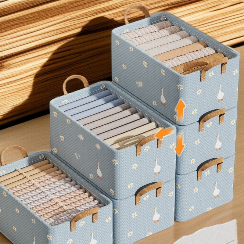 Space-saving fabric storage cabinet for clothes organization