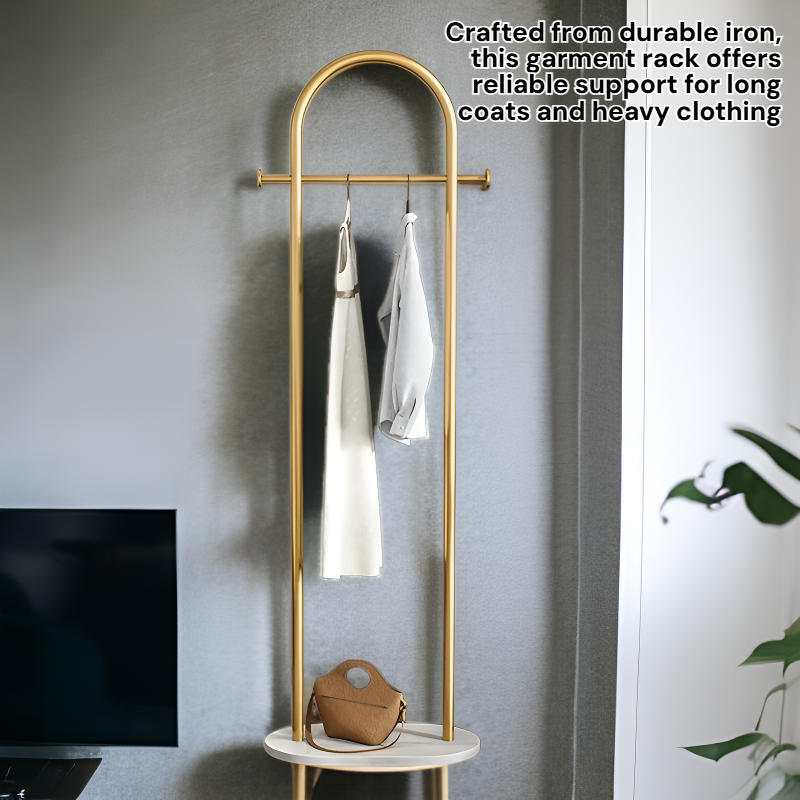 Modern Simple Iron Garment Rack for Long Coats and Clothes Storage