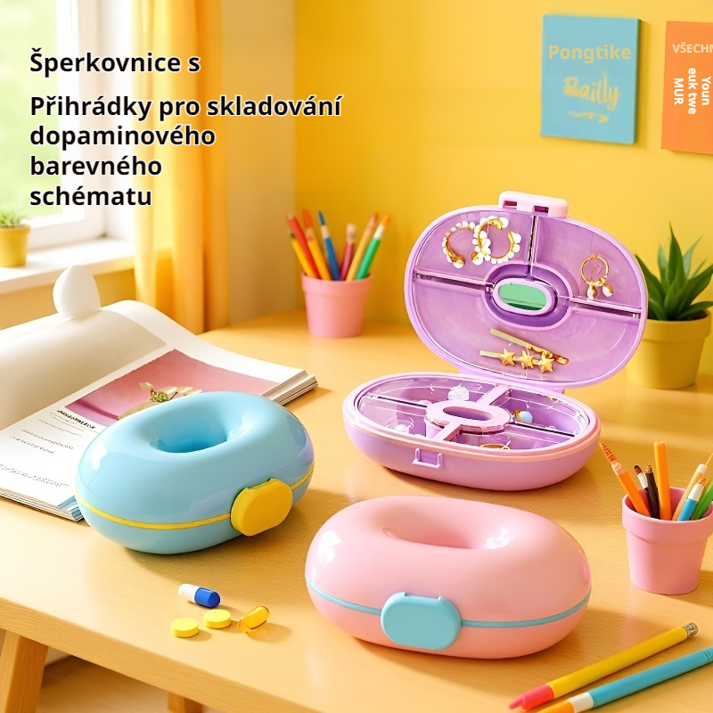 Kompaktní dávkovač pilulek na týden s přihrádkami 