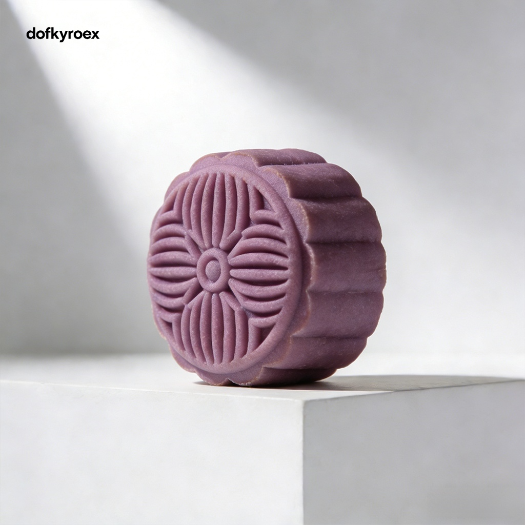 Close-up of purple sweet potato mooncake filling
