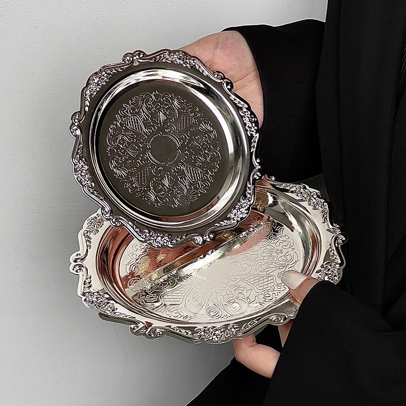 Vintage Engraved Metal Small Tray