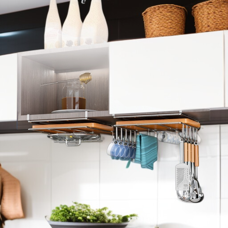 Organizer na ręczniki papierowe, pokrywki i deski do krojenia do kuchni