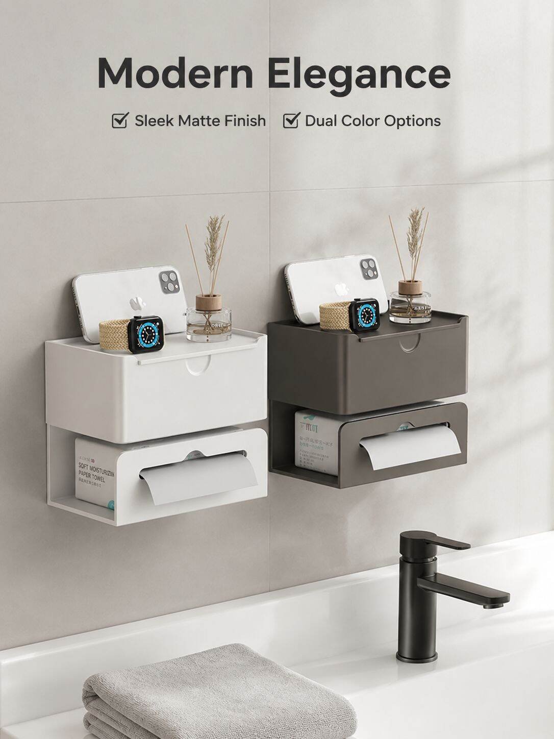 Washroom waterproof wallmounted paper towel box