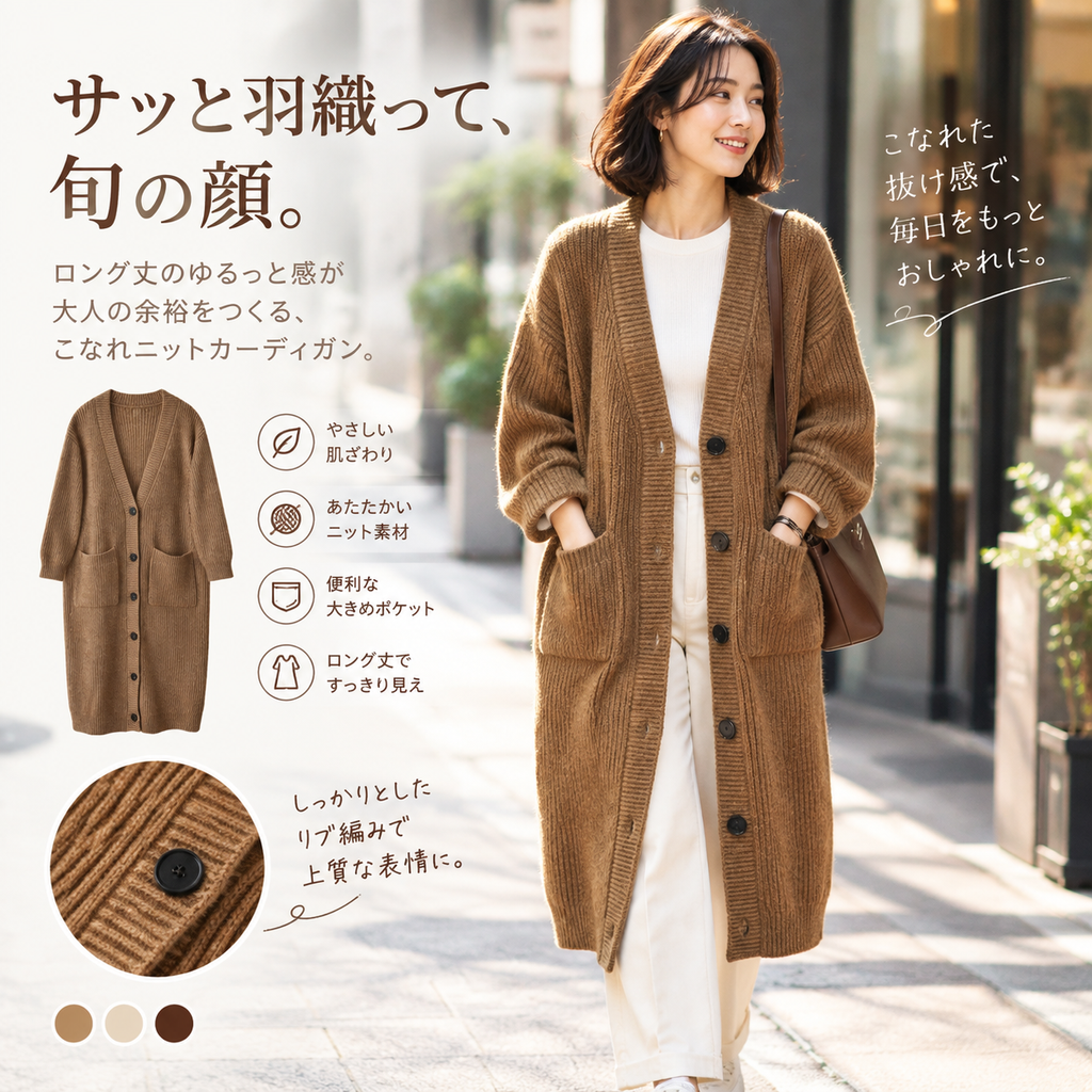 日系慵懒风长款针织开衫外套女装春秋冬季