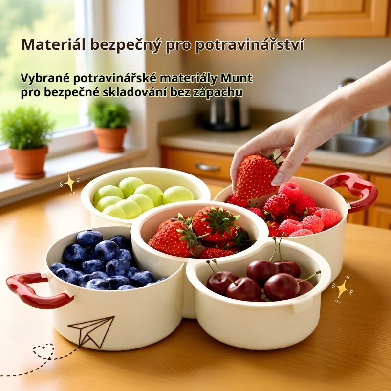 Dvoupatrový omyvatelný koš na ovoce s odvodněním 