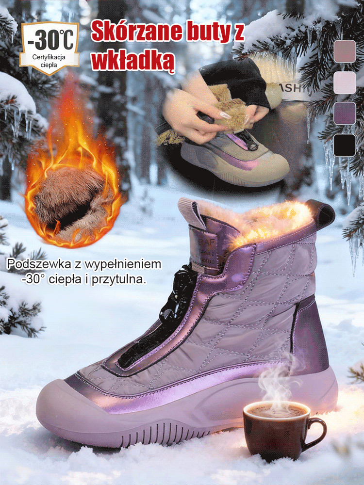 Ręcznie robione damskie skórzane casualowe buty za kostkę.
