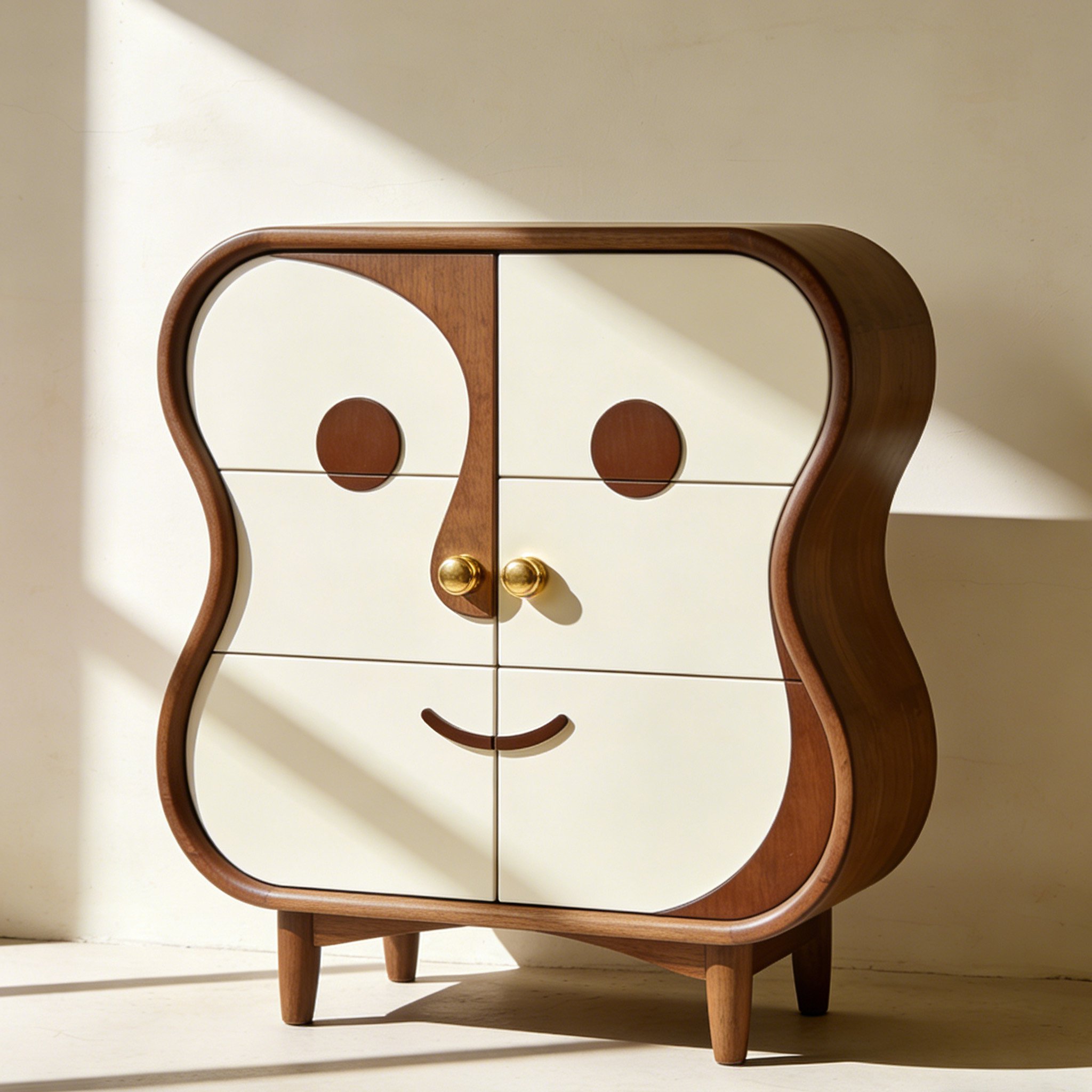 ตู้เก็บของไม้รูปหน้ายิ้มดีไซน์น่ารัก