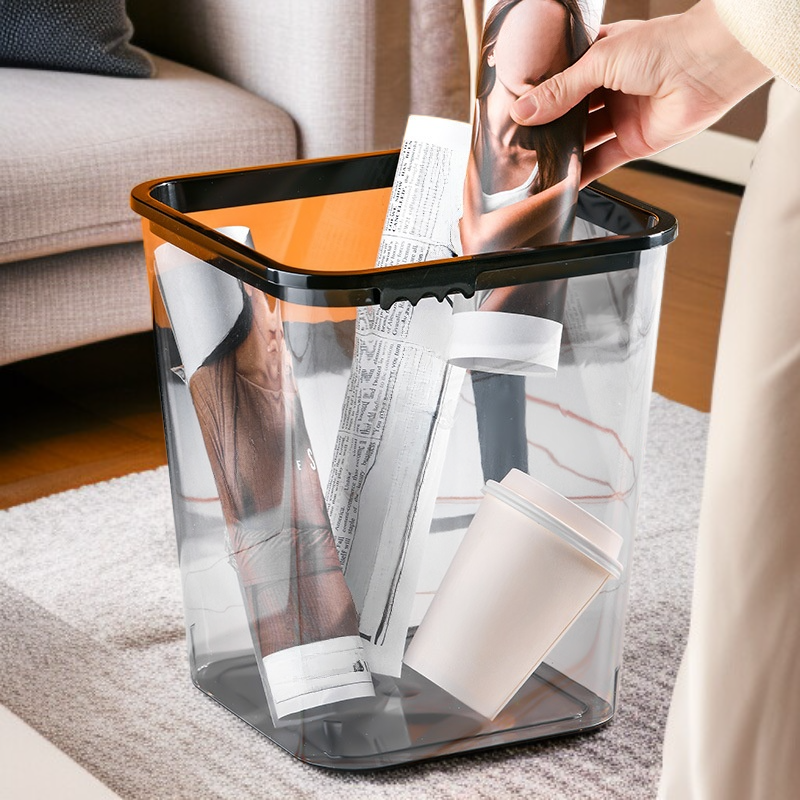 투명 아크릴 사각 대용량 휴지통