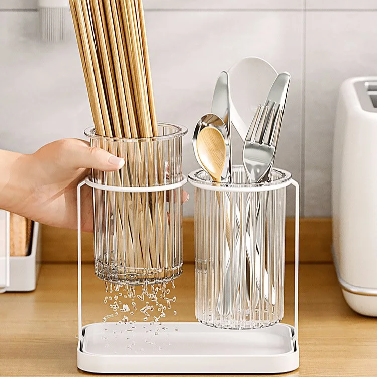 多功能餐具收納架 廚房台面筷子筒一體式置物盒