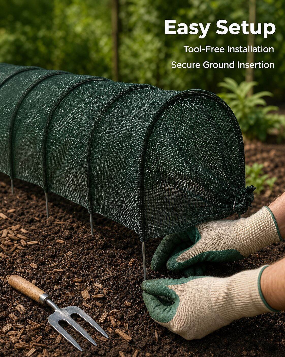 2-in-1 Portable Greenhouse Shade Net, 3m Quick Release Garden Tunnel Cover