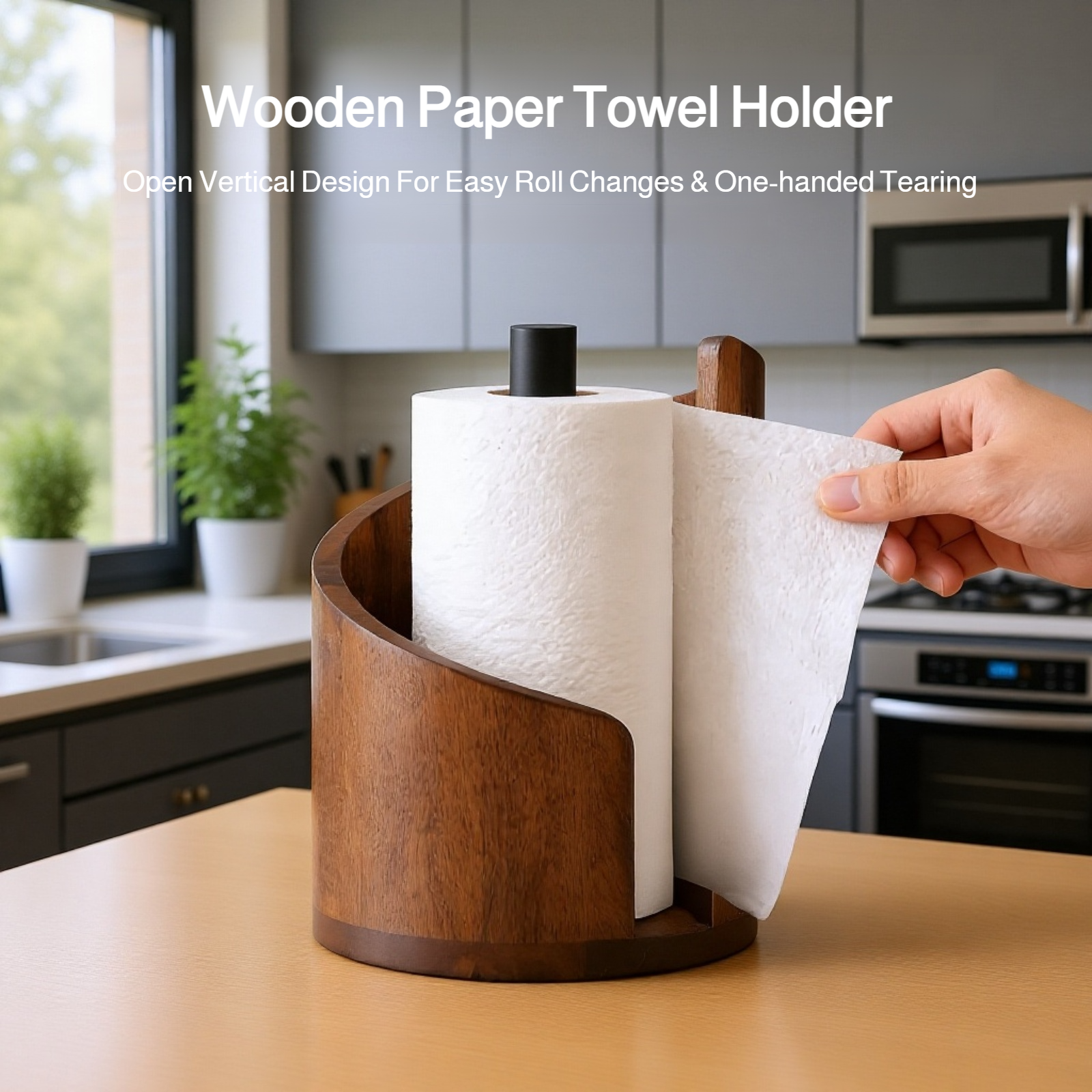 Round Wooden Tissue Storage Holder