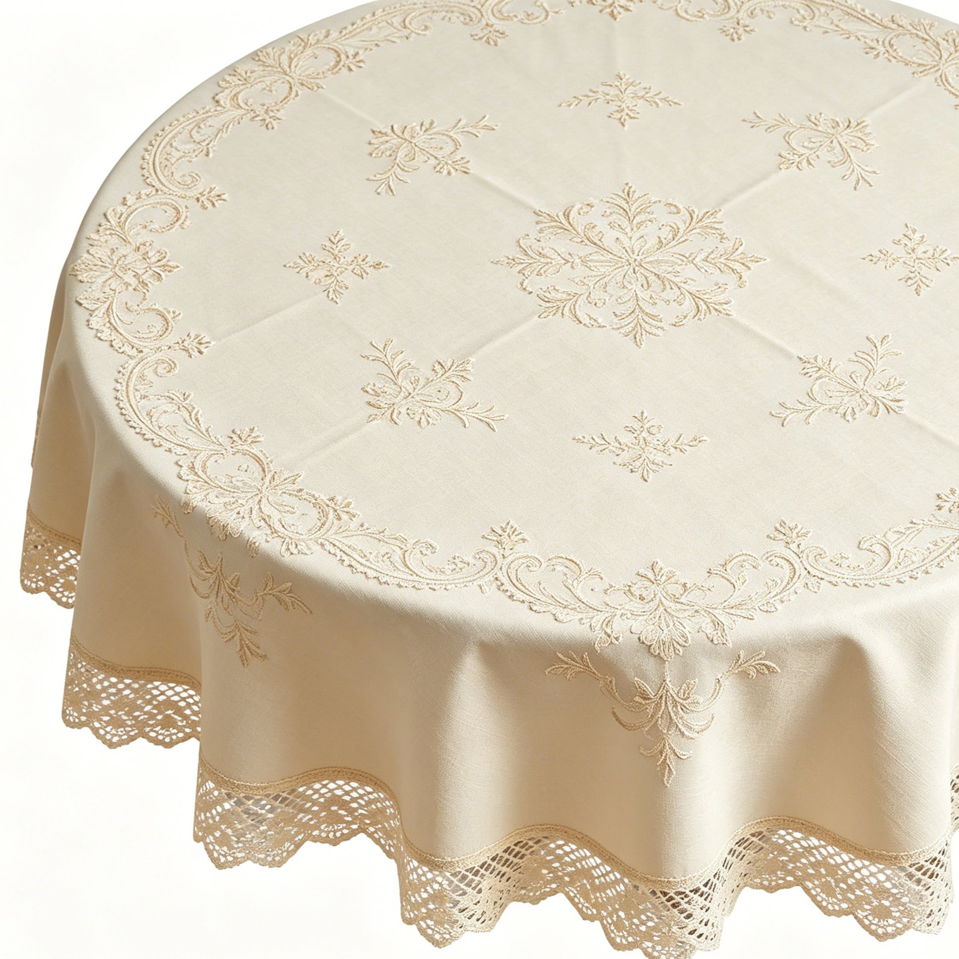 Nappe de table ronde imperméable avec motifs floraux