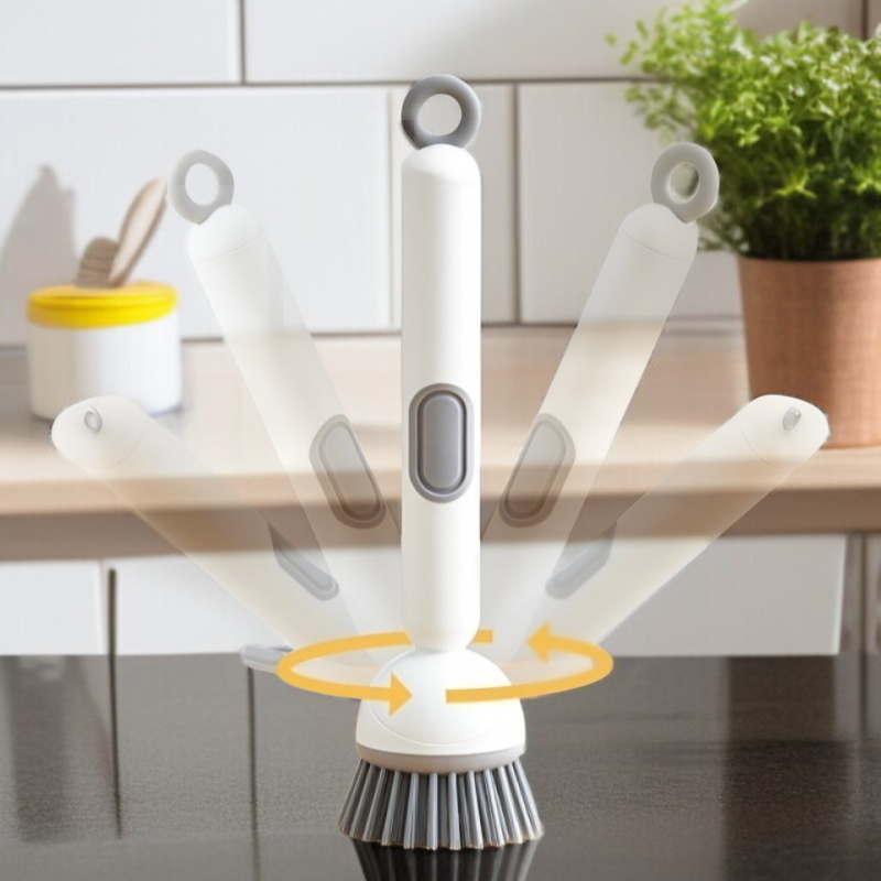 주방 액체 냄비 브러쉬 긴 손잡이 회전 브러쉬 집안 청소 브러쉬 와이어 볼 대체품