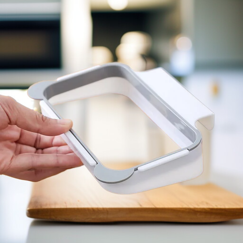 문 뒤 수납장 부착형 쓰레기통 및 봉투 걸이 세트