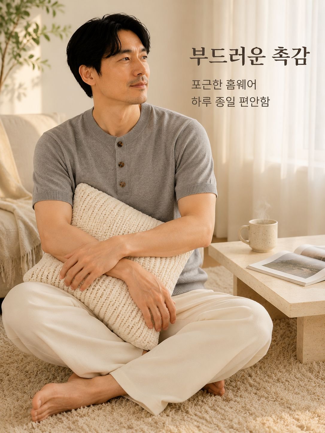 부드럽고 편안한 소재의 남성 티셔츠