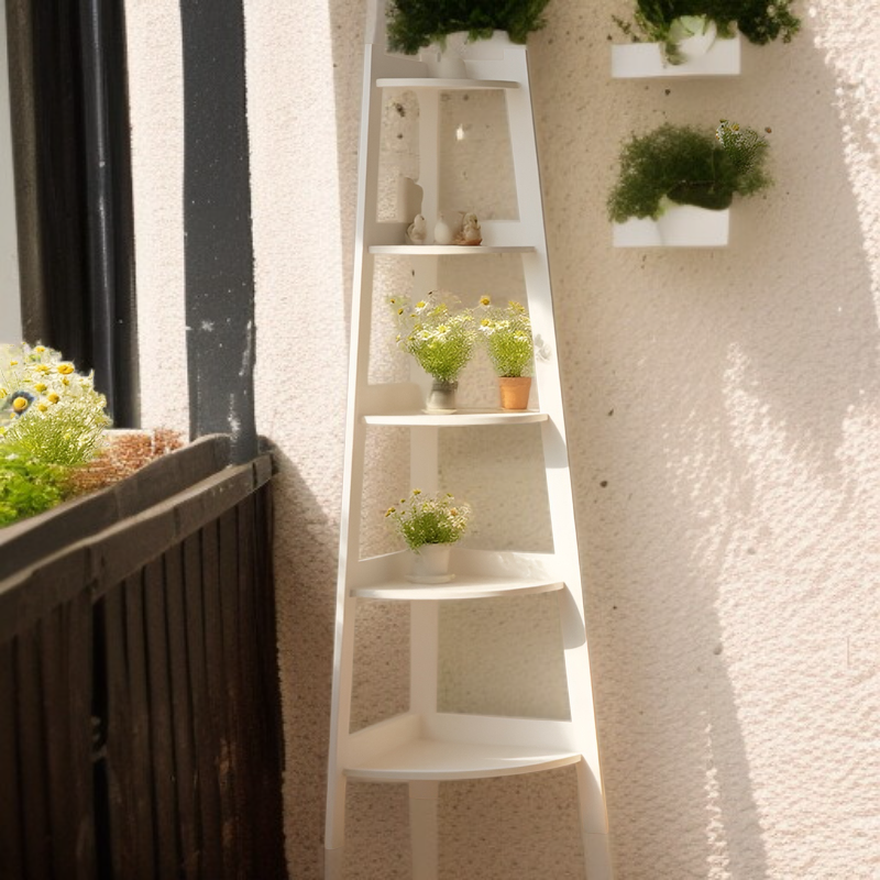 北欧風プラントスタンド、フラワーシェッド、バルコニーフラワーラック、壁コーナー収納ラック、多機能整理収納ラック