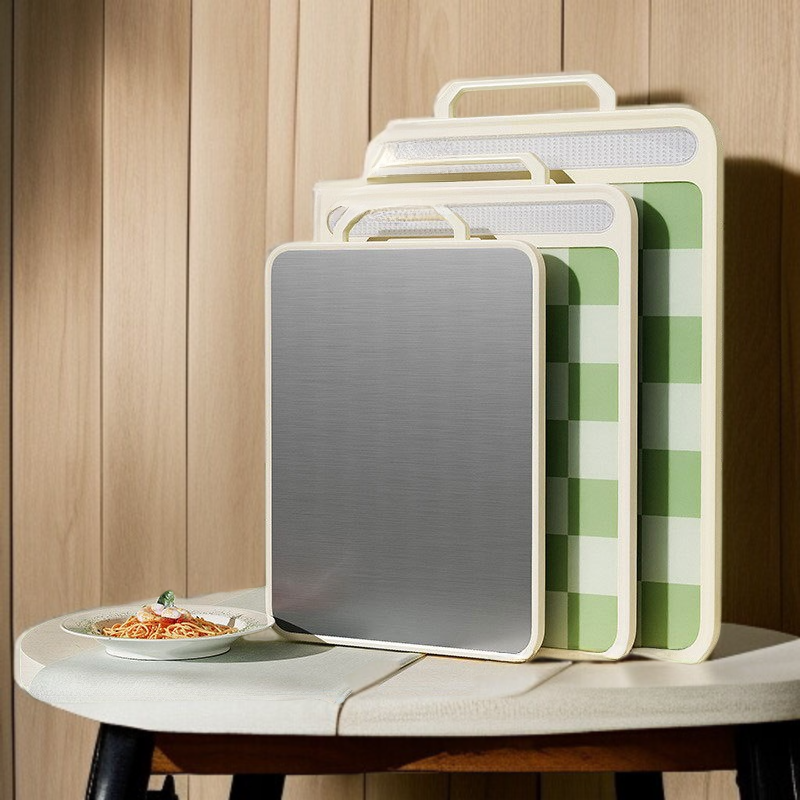 항균 곰팡이 방지 양면 스테인리스 도마 라지 바둑판 칸막이 도마 이유식 도마