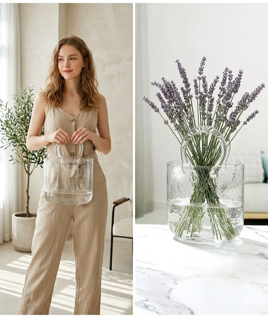 แจกันแก้วใสคุณภาพสูง