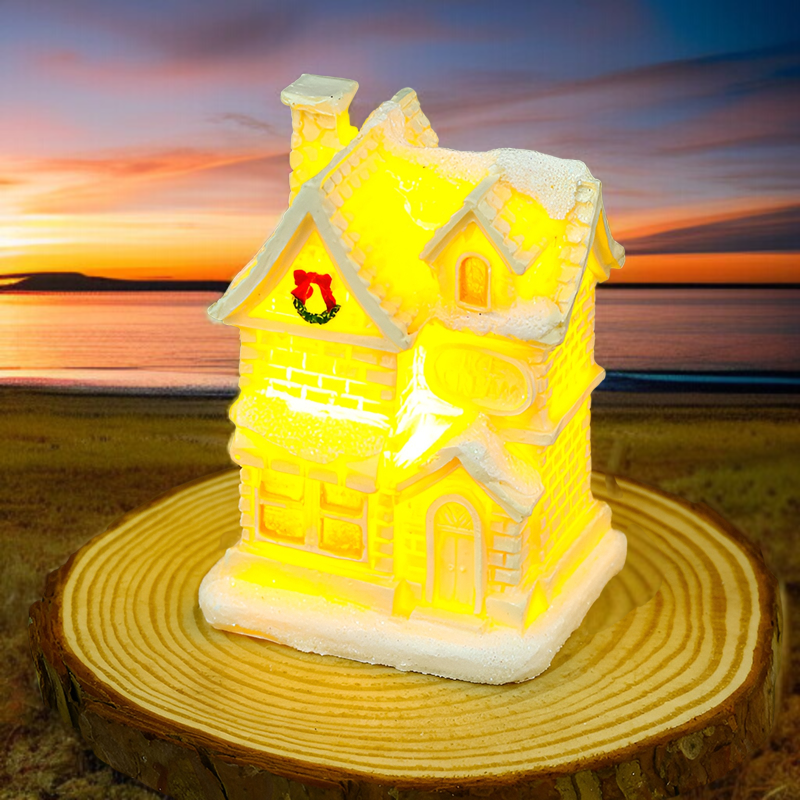  クリスマス飾り 白色発光樹脂製 小型ハウス マイクロ風景 小型装飾品 クリスマスプレゼント