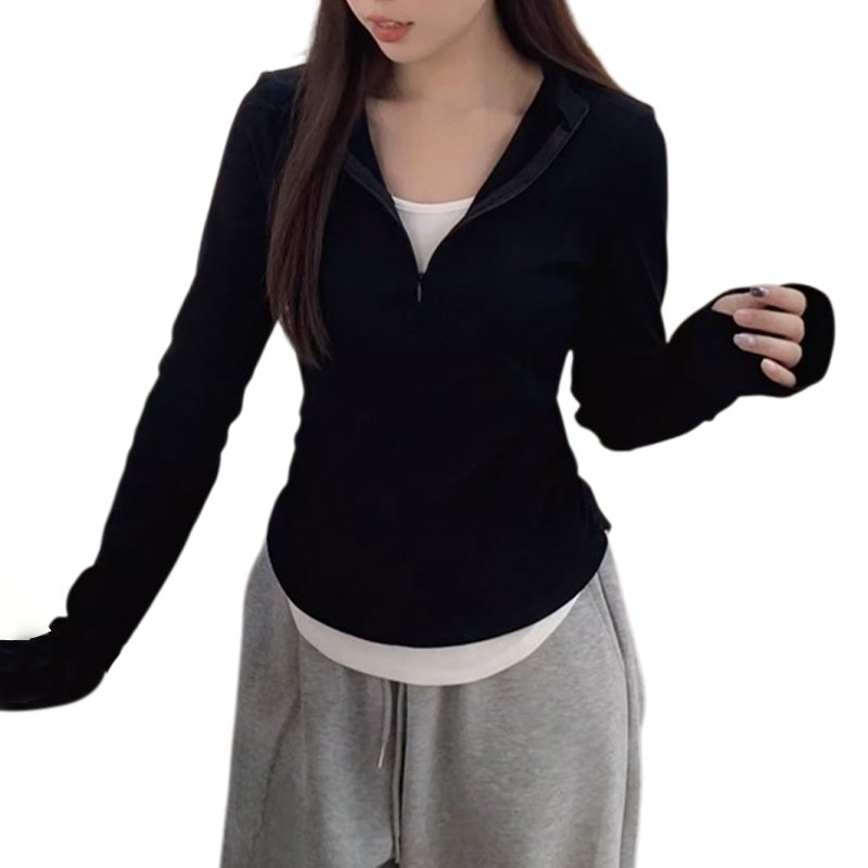 レディース重ね着風トップス