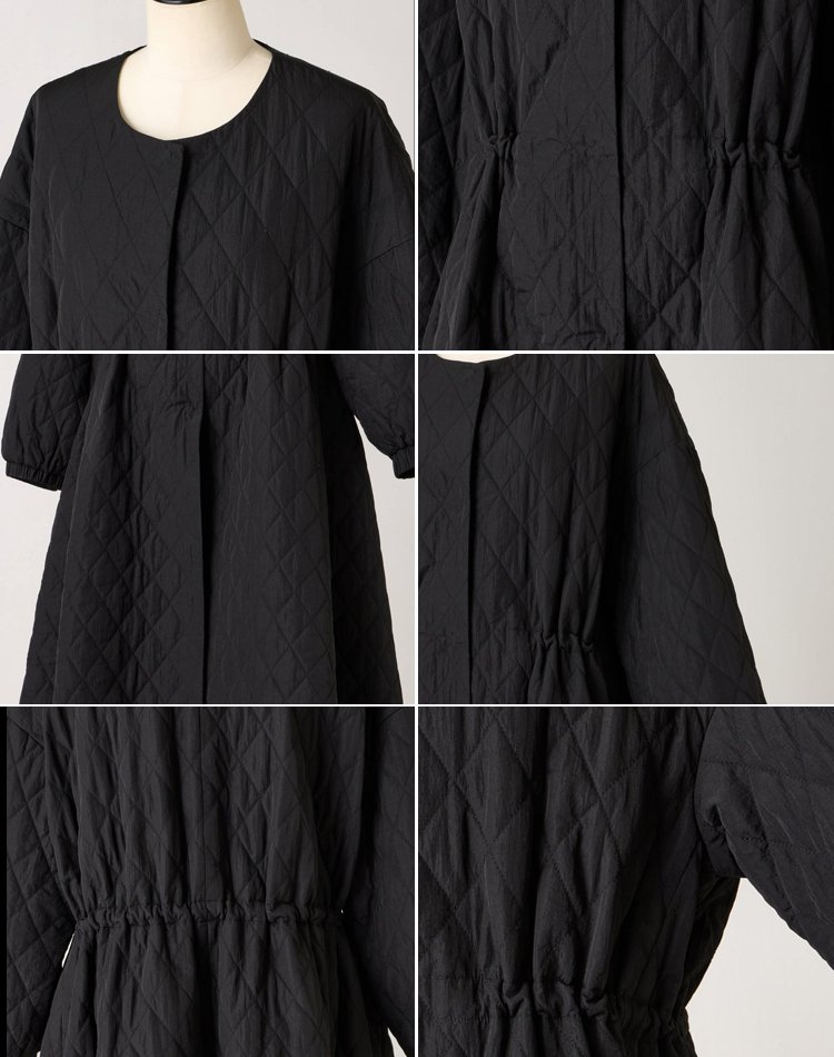 袖バルーンキルトコート