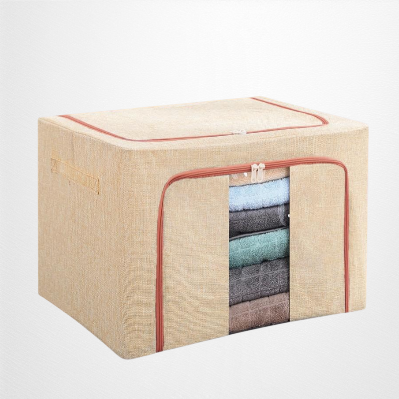 صندوق تخزين الملابس من القماش والقطن والصلب