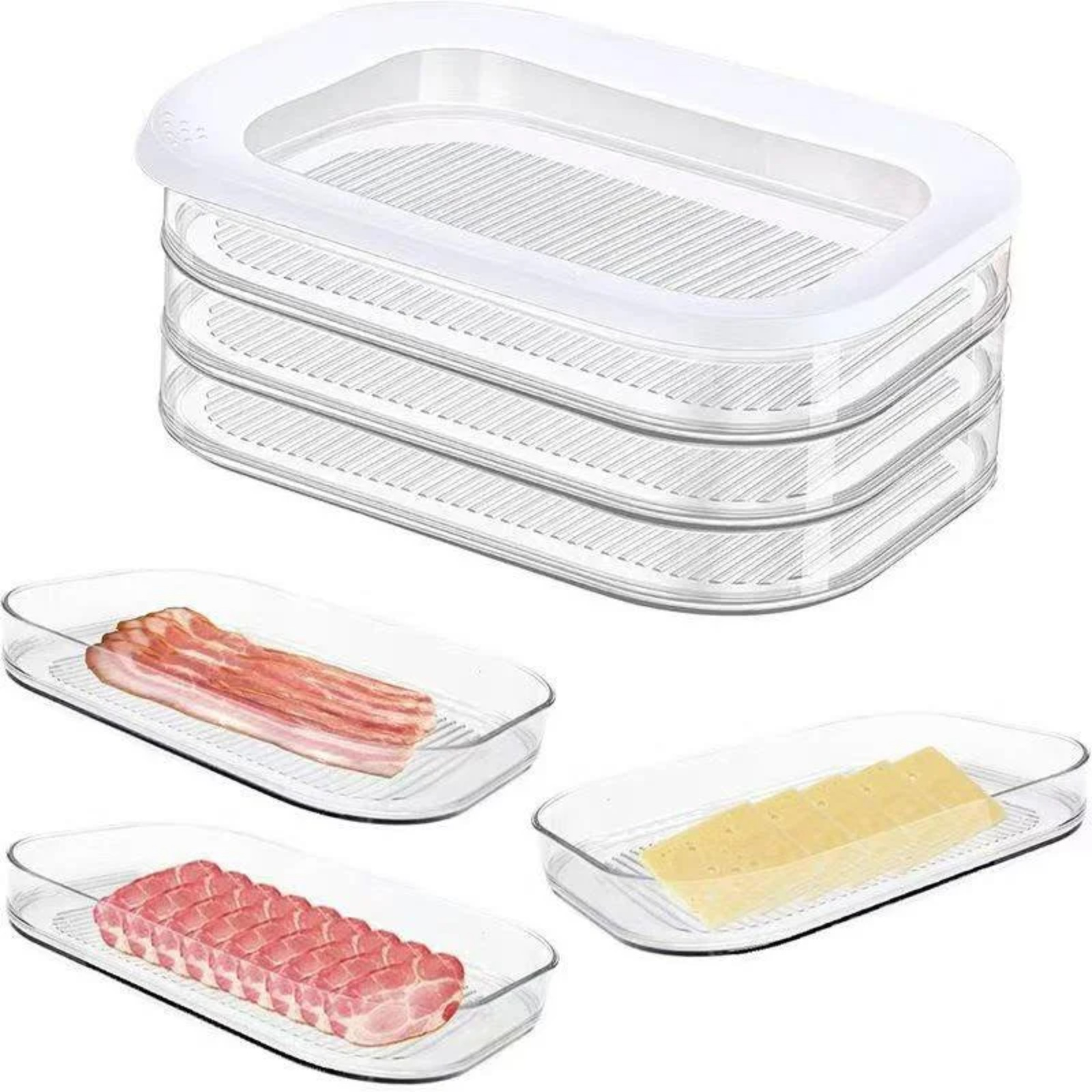 Transparent food storage containers