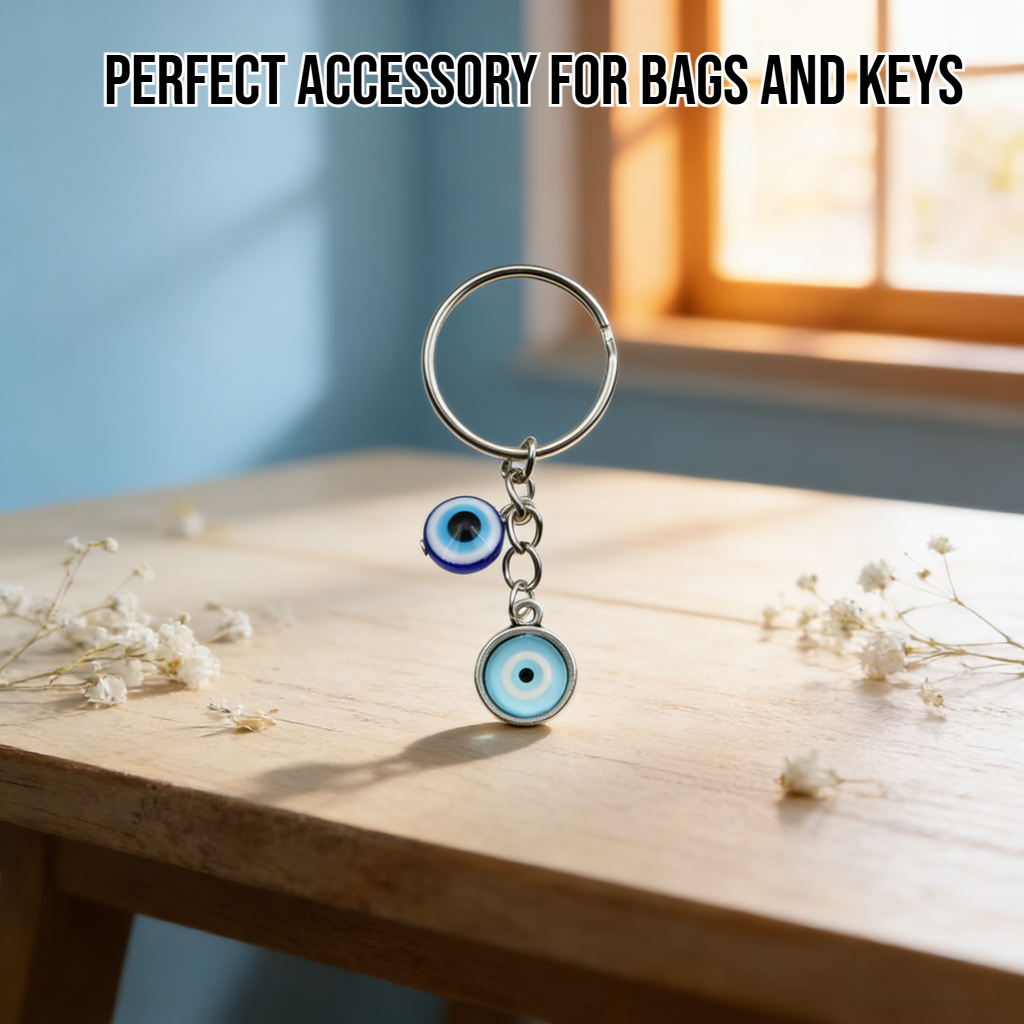 Fashion Rhinestone Evil Eye Metal Keychain Pendant