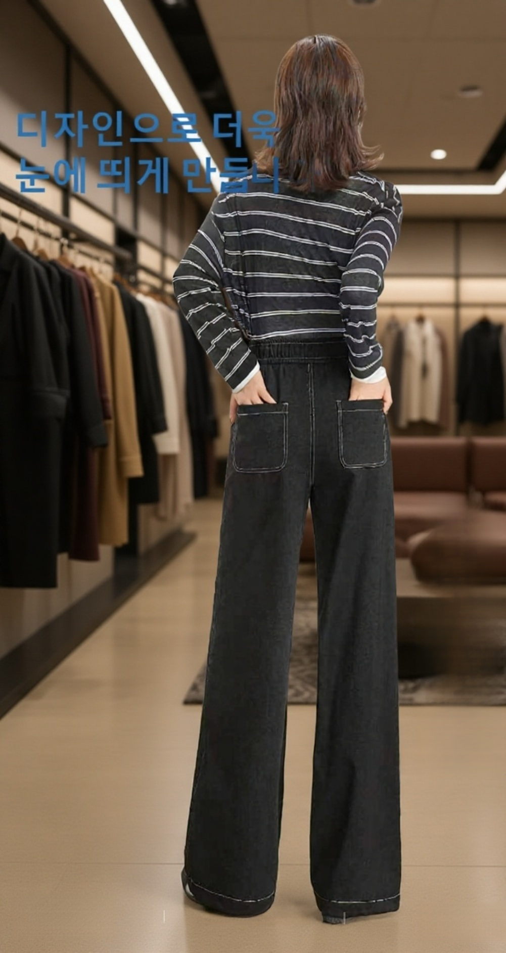 데일리룩에 어울리는 니트 데님 바지