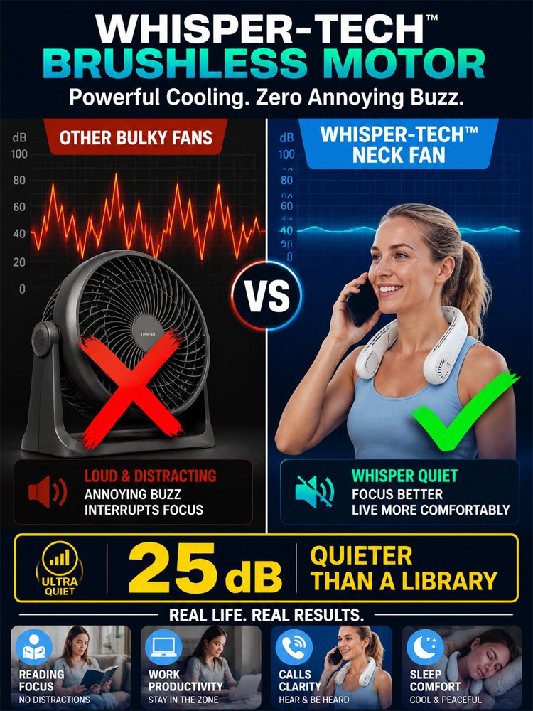 [Wearable Air Conditioner] Cooling Neck Fan — Ultra-Light & Silent