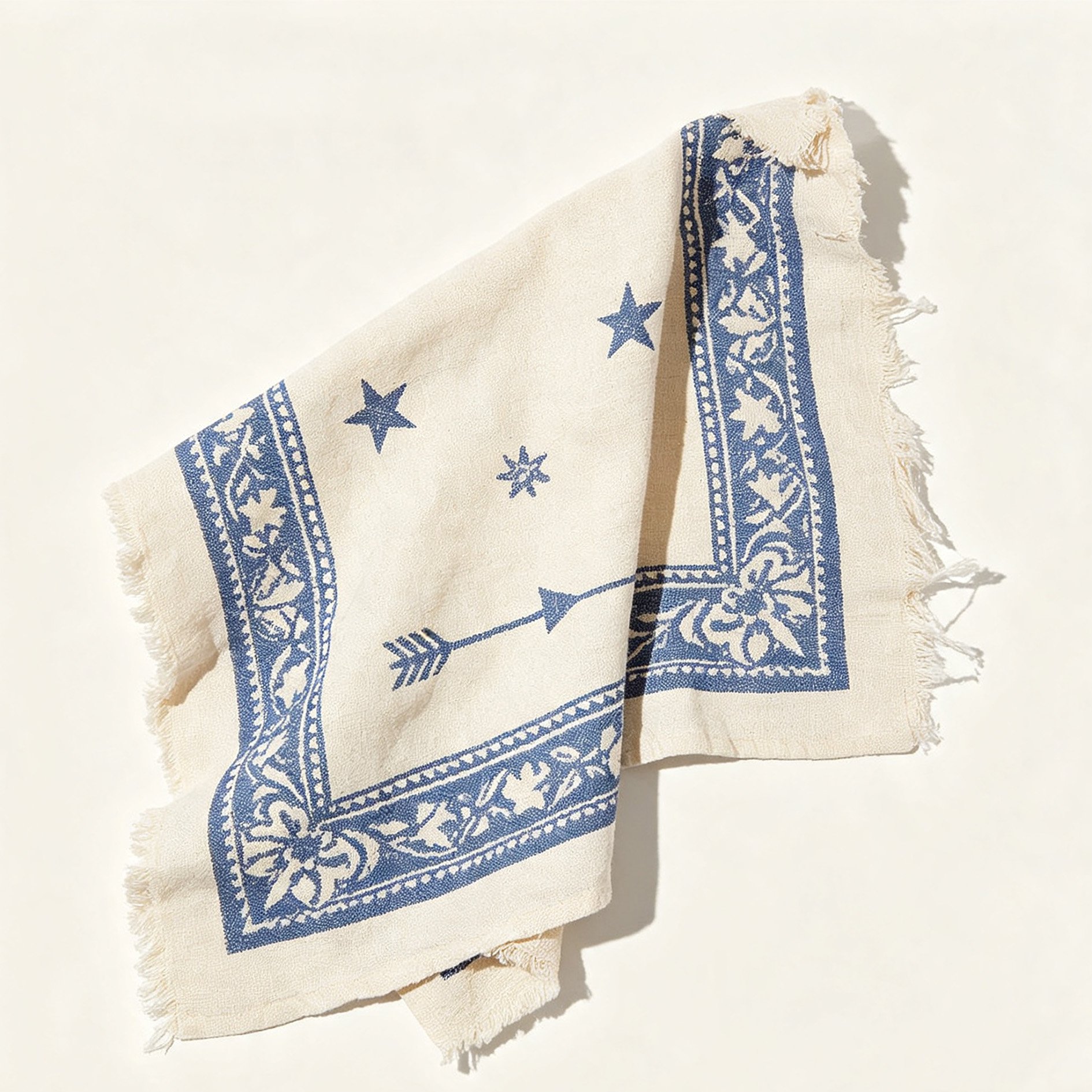 Tea towel with decorative tassel edges