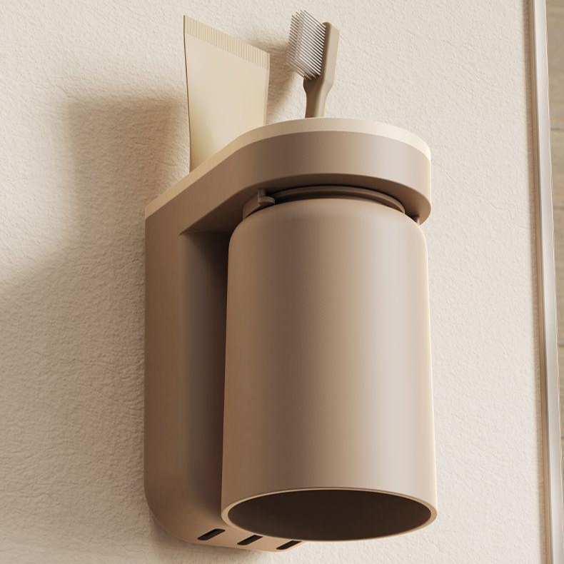 벽걸이형 거꾸로 설치되는 물빠짐 칫솔컵 정리대