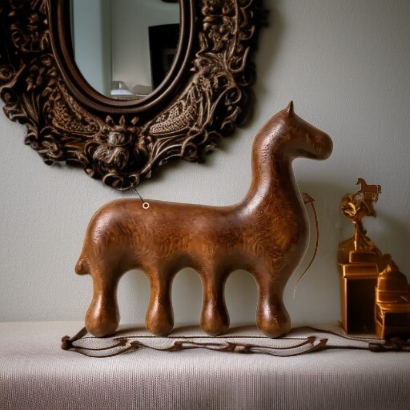 فرشاة تدليك خشب الصندل نسخة خاصة لعام الحصان