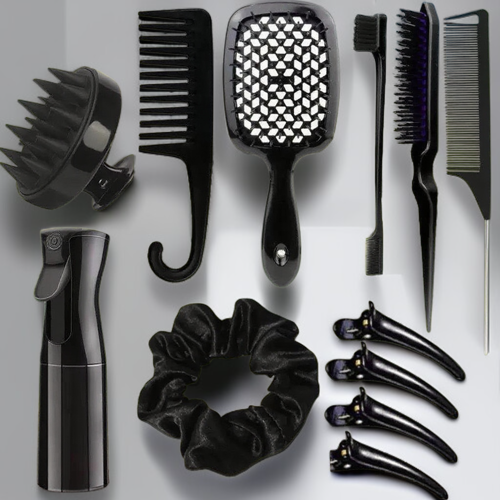 두피 마사지 홀로 빗 스타일링 헤어 세트