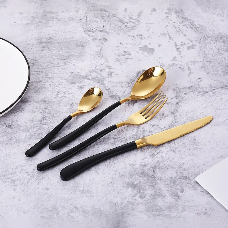 스테인리스강 은 식기 숟가락 과 포크 커버 금속 식기 은 세트