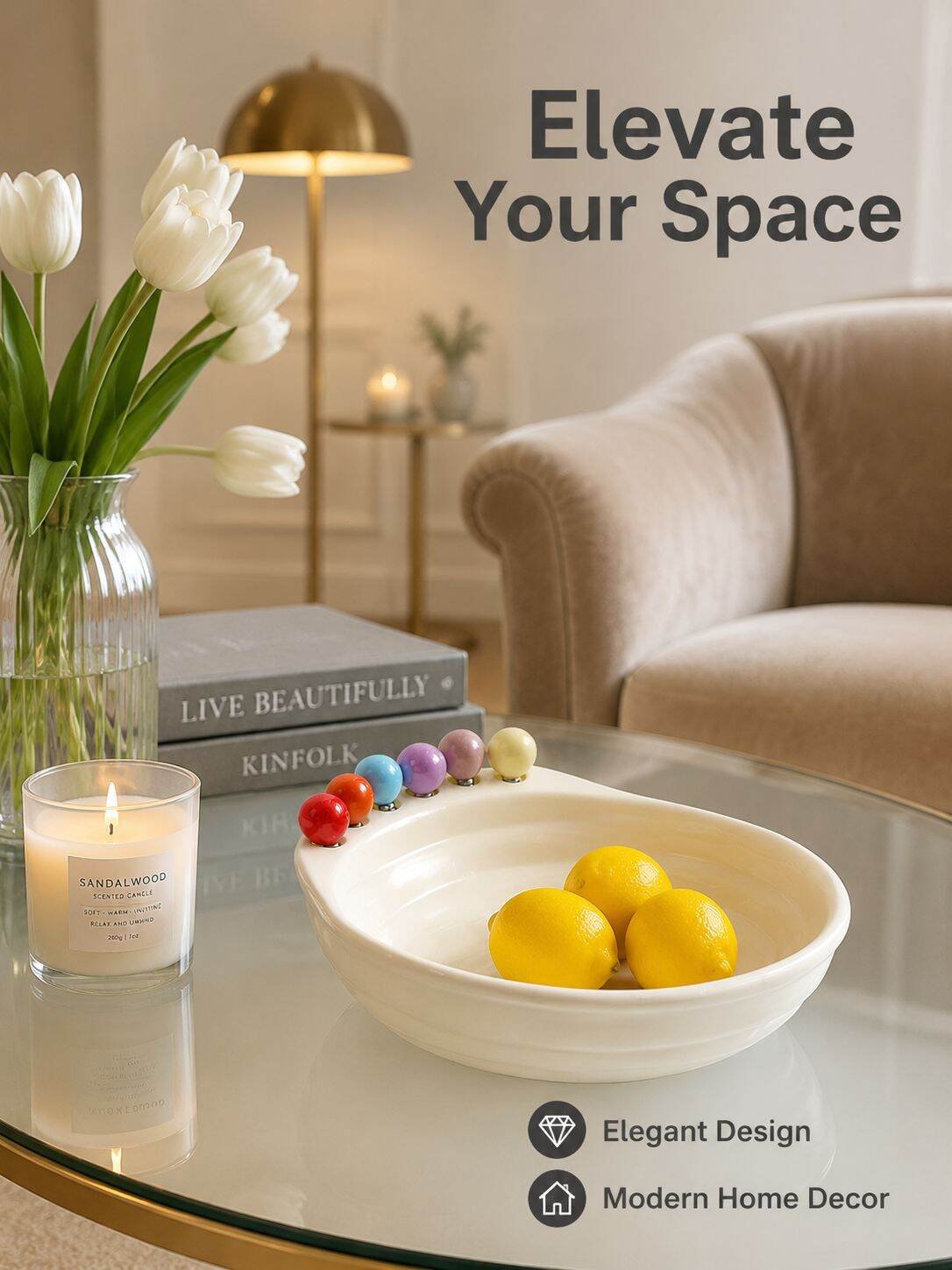 Multifunctional Large Fruit Candy Snack Draining Tray for Living Room