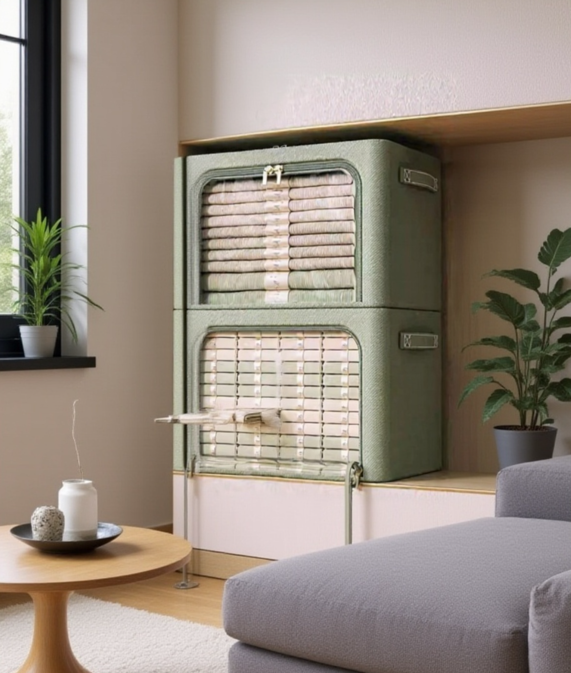 튼튼한 소재의 옷 보관함