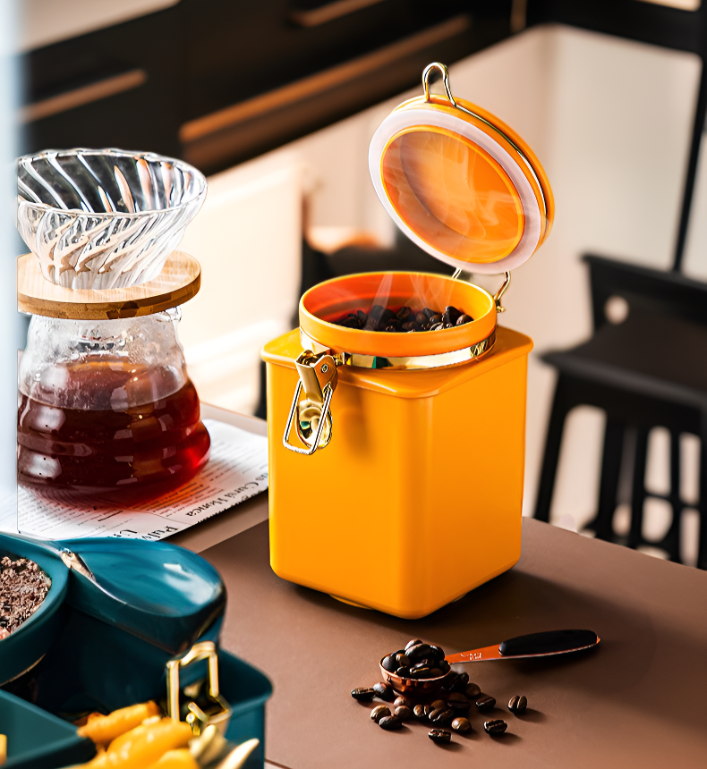 Recipiente hermético para proteger el aroma del café