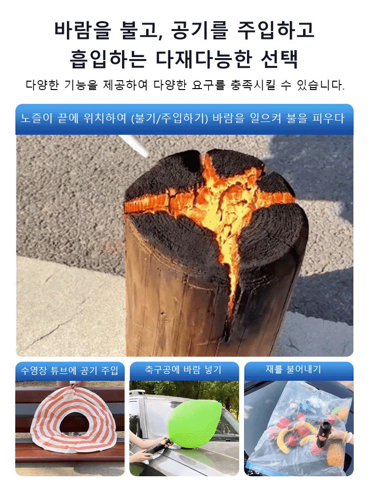 한 대가 세 대를 대신! 흡입·송풍·배기 3-in-1!무선 차량용 미니 청소기【흡입 및 송풍 가능】