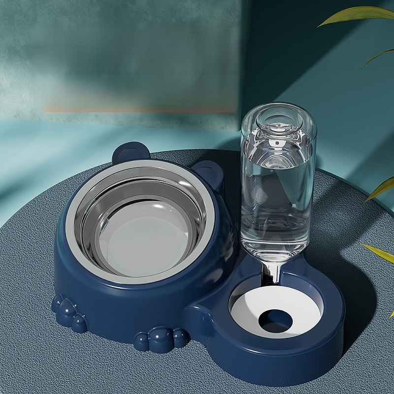 Double Bowl Pet Water and Food Bowl for Cats and Dogs