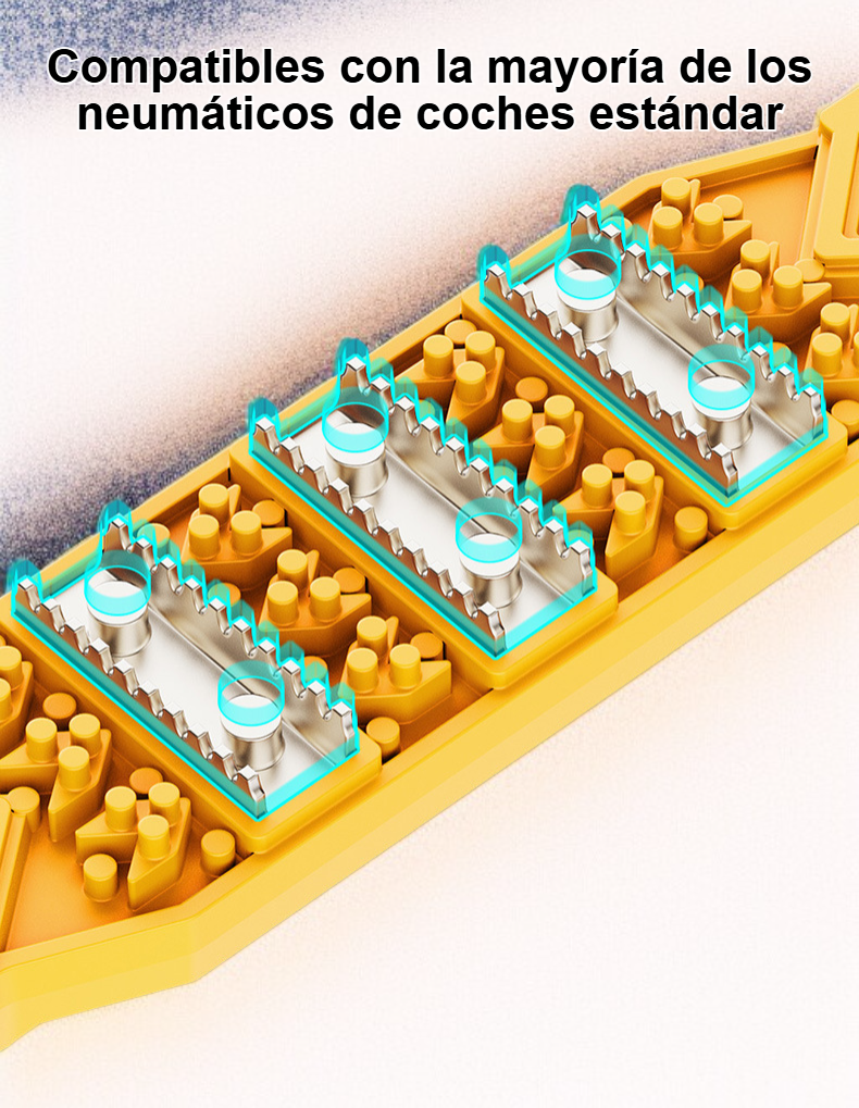 Detalle de cadenas antideslizantes para neumáticos