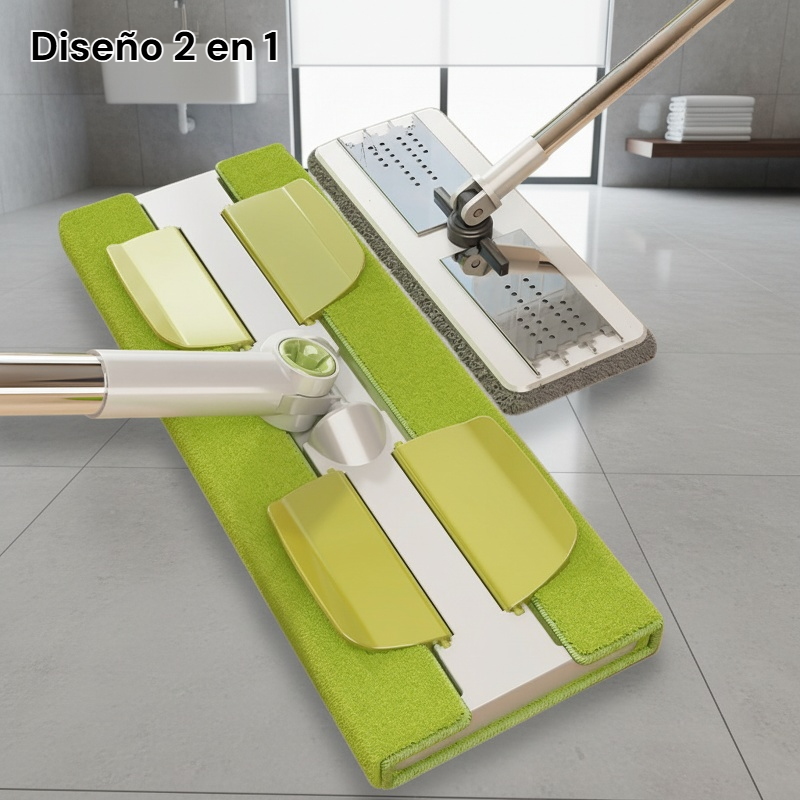Wet and dry cloth flat mop